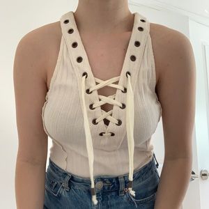 Free People Laceup Racerback